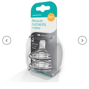 NEVER OPENED medium flow nanobebe silicone nipples.